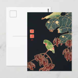 De Parkiet door Ito Jakuchu Japanse Vogelkunst Briefkaart