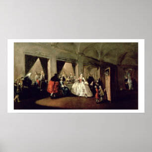 De Parlor van het San Zaccaria Convent (olie op ca Poster