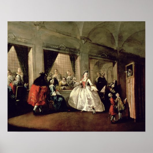 De Parlor van het San Zaccaria Convent (olie op ca Poster (Voorkant)