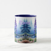 De parochiekerk. Gepersonaliseerde Larkspur, Larks Mok (Midden)