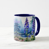 De parochiekerk. Gepersonaliseerde Larkspur, Larks Mok (Voorkant rechts)