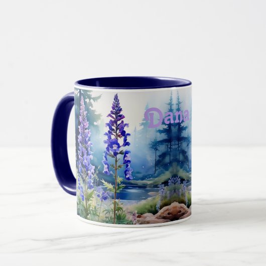 De parochiekerk. Gepersonaliseerde Larkspur, Larks Mok (Voorkant links)