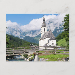 De parochiekerk van Ramsau in Beieren, Duitsland Briefkaart