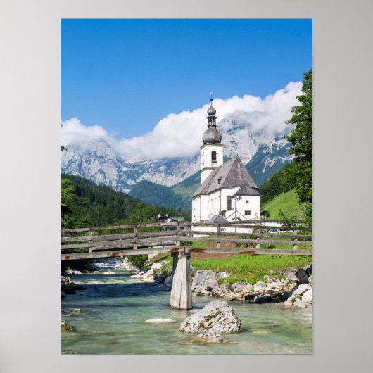 De parochiekerk van Ramsau in Beieren, Duitsland Poster (Voorkant)