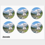 De parochiekerk van Ramsau in Beieren, Duitsland Ronde Sticker (Vel)