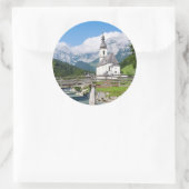 De parochiekerk van Ramsau in Beieren, Duitsland Ronde Sticker (Tas)