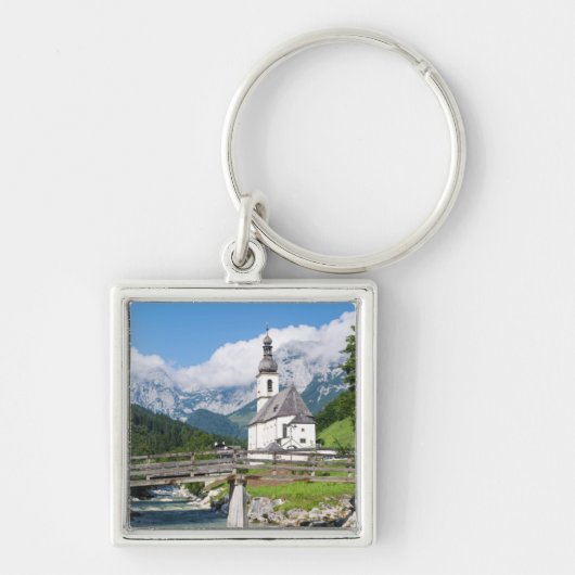 De parochiekerk van Ramsau in Beieren, Duitsland Sleutelhanger (Voorkant)