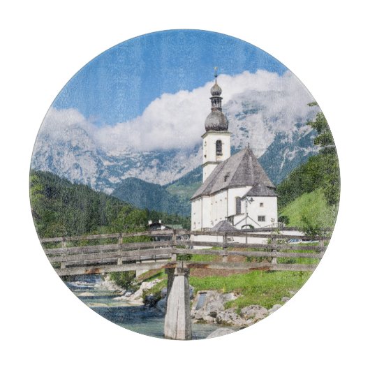 De parochiekerk van Ramsau in Beieren, Duitsland Snijplank (Voorkant)