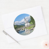 De parochiekerk van Ramsau Ronde Sticker (Envelop)