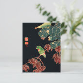 De Paroquet Colorful Bird Japanse afbeelding Briefkaart (Staand voorkant)