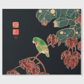 De Paroquet Colorful Bird Japanse afbeelding Cadeaupapier (Vlak)