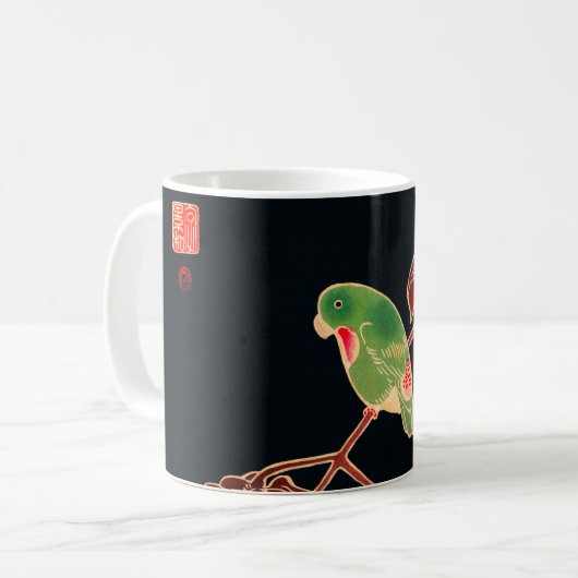 De Paroquet Colorful Bird Japanse afbeelding Koffiemok (Voorkant links)