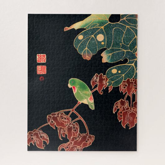De Paroquet Colorful Bird Japanse afbeelding Legpuzzel (Verticaal)
