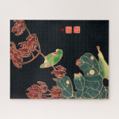 De Paroquet Colorful Bird Japanse afbeelding Legpuzzel (Horizontaal)