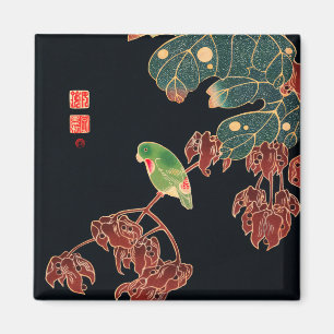 De Paroquet Colorful Bird Japanse afbeelding Magneet