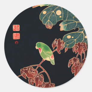 De Paroquet Colorful Bird Japanse afbeelding Ronde Sticker