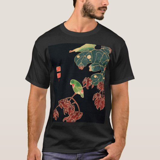 De Paroquet Colorful Bird Japanse afbeelding T-shirt (Voorkant)