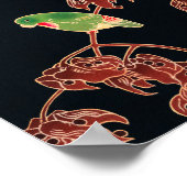 De Paroquet Japanse Bird Woodblock Druk Poster (Hoek)