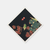De Paroquet  Japanse Bird Woodblock Druk Servet (Hoek)