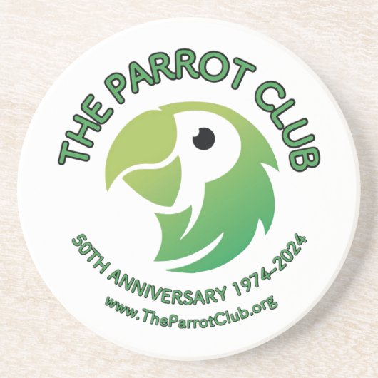De Parrot Club 50th Jubileum Sandstone Onderzetter (Voorkant)