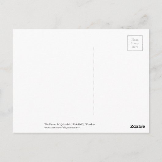 De Parrot, Jakuchu Briefkaart (Achterkant)