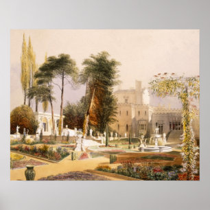 De parterre in de tuinen in Wilton, de zetel van Poster