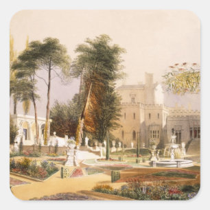 De parterre in de tuinen in Wilton, de zetel van Vierkante Sticker