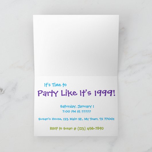 De partij als het is 1999®™- Uitnodiging - Ontwerp (Binnen)