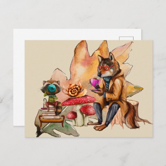 De partij bosthee briefkaart (Voorkant / Achterkant)