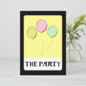 DE PARTIJ Gele Tarot Stijl Verjaardagsballonnen Kaart (Staand voorkant)