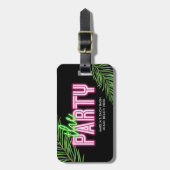 De partij Groen & Roze Tropisch Bach Bagagelabel (Voorkant verticaal)