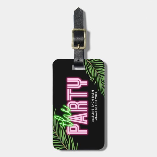 De partij Groen & Roze Tropisch Bach Bagagelabel (Voorkant verticaal)