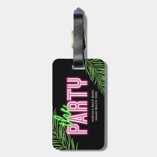 De partij Groen & Roze Tropisch Bach Bagagelabel (Achterkant verticaal)