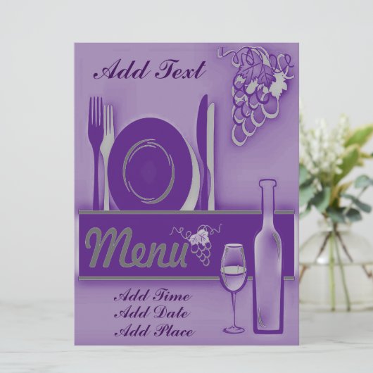 De Partij Initations van het diner Kaart (Staand voorkant)