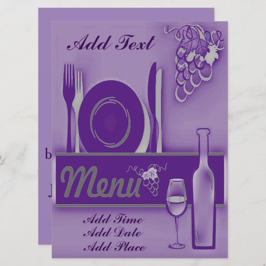 De Partij Initations van het diner Kaart (Voorkant / Achterkant)