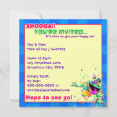 De partij nodigt uit: "Laten we feest!" met Fribbe Kaart (Achterkant)