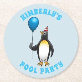 De Partij Pinguïn Ronde Kartonnen Onderzetter