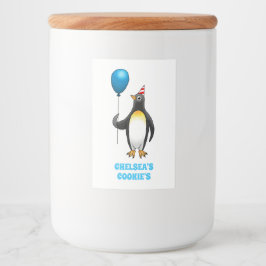 De Partij Pinguïn Voedselcontainer Etiket