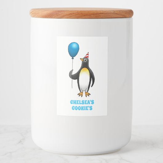 De Partij Pinguïn Voedselcontainer Etiket (Voorkant)