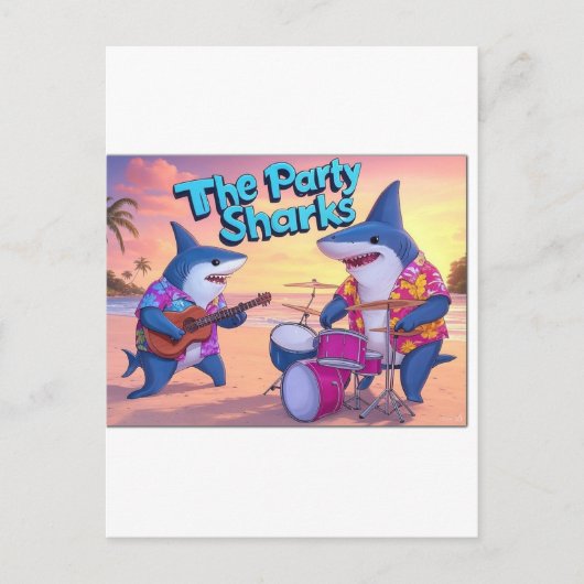 De partij Sharks Band Briefkaart (Voorkant)