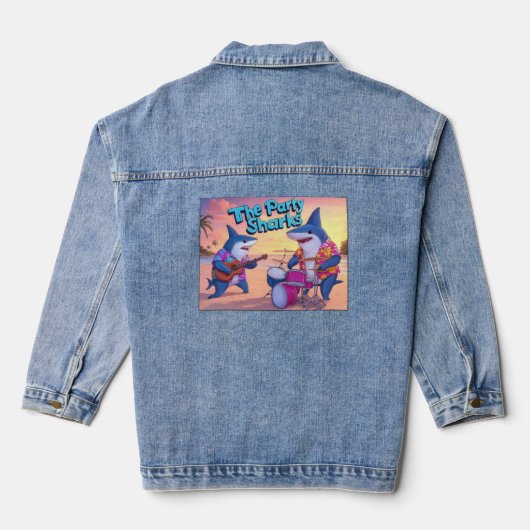 De partij Sharks Band Denim Jacket (Achterkant)