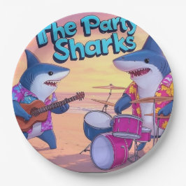 De partij Sharks Band Papieren Bordje