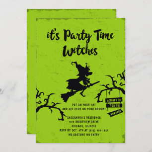 De partij Time Witches Halloween nodigt uit Kaart