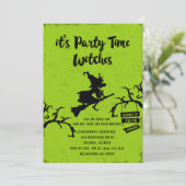 De partij Time Witches Halloween nodigt uit Kaart (Staand voorkant)
