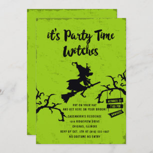 De partij Time Witches Halloween nodigt uit Kaart