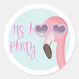 De partij | Tropisch Flamingo Envelope Seal Ronde Sticker