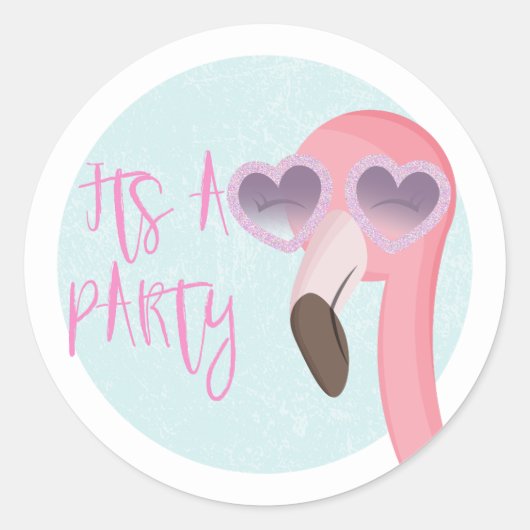 De partij | Tropisch Flamingo Envelope Seal Ronde Sticker (Voorkant)