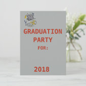 DE PARTIJ VAN AFSTUDEREN NODIGT UIT KAART (Staand voorkant)