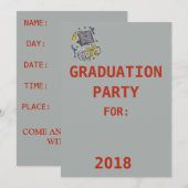 DE PARTIJ VAN AFSTUDEREN NODIGT UIT KAART (Voorkant / Achterkant)