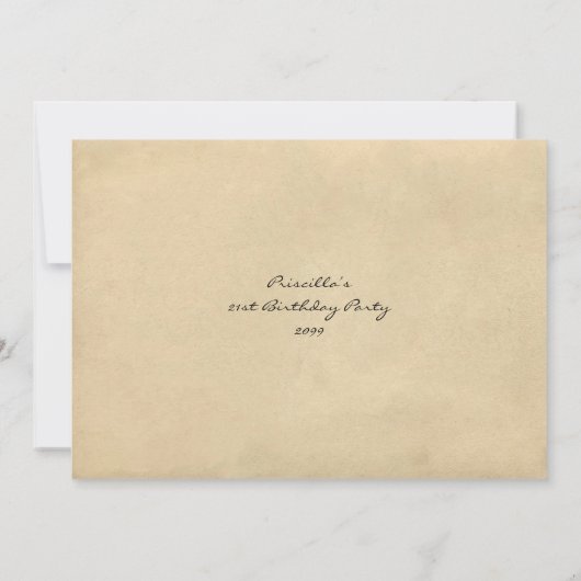 De Partij van de dag van de geboorte, , oude brief Kaart (Achterkant)